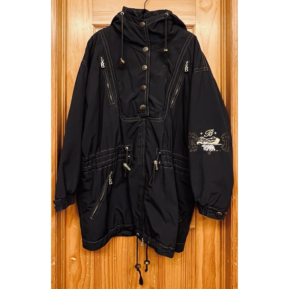 Bogner Vintage Ski Snow Jacket Black Embroidered Size 8/Medium Winter Puffer - Picture 3 of 12